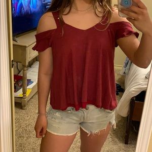 Maroon top